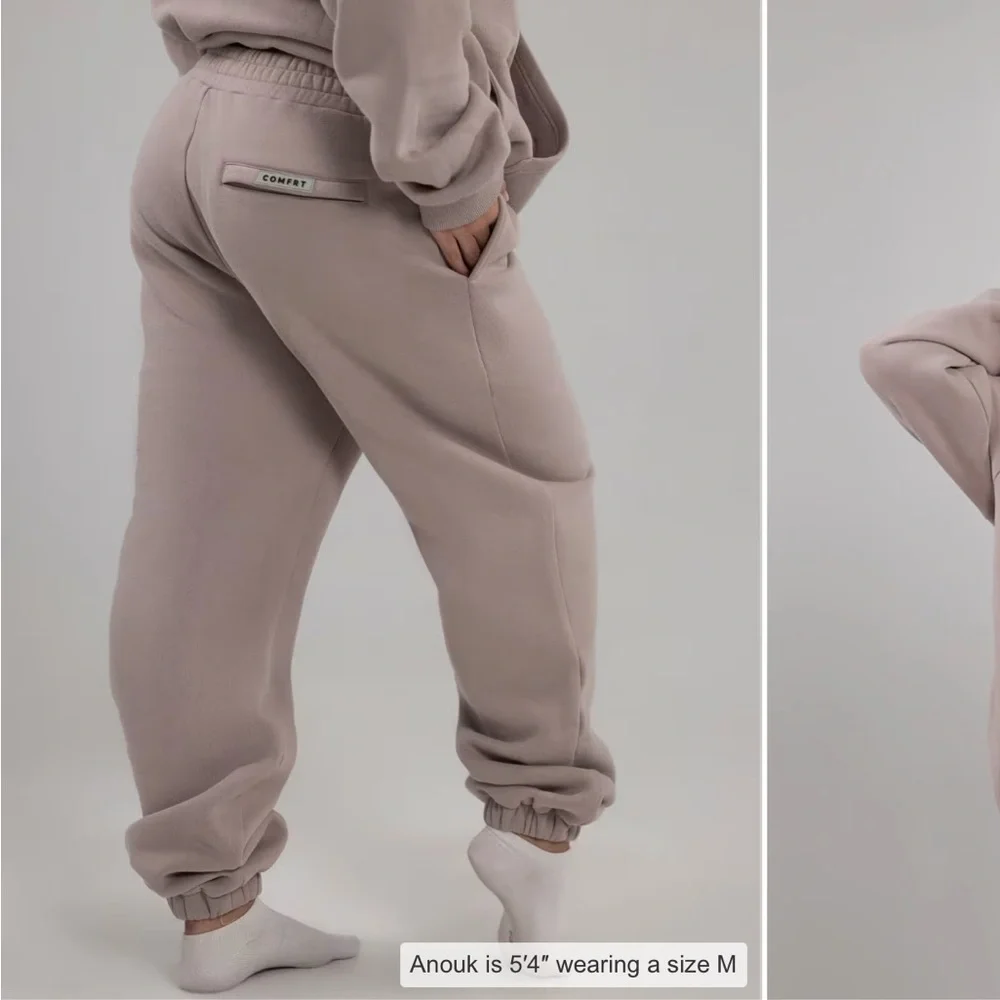 Comfrt unisex size medium. Travel essential sweatpant in Bark - Picture 2 of 2